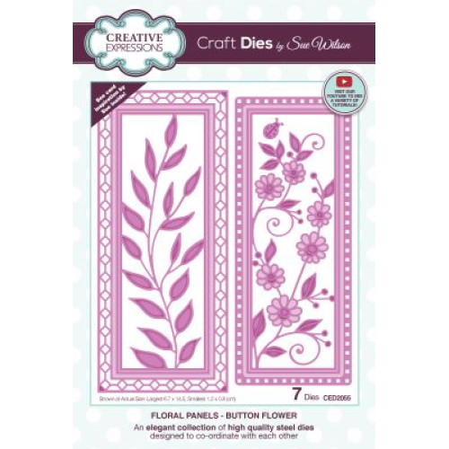 buttonflower - Floral Panel  Die Collection CED2055